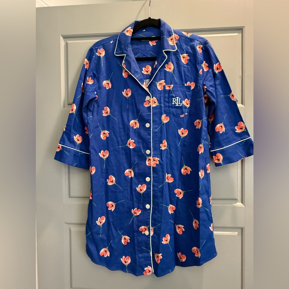 Ralph Lauren Blue Floral Nightgown